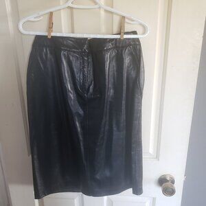 Danier Vintage Black Leather skirt